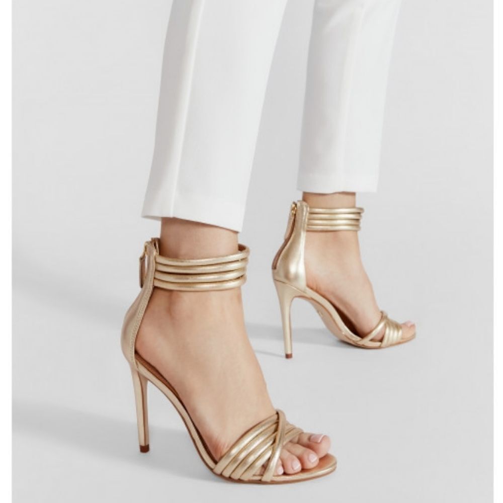 LILIANA CIRCLE ANKLE STRAP OPEN TOE HIGH HEEL STILETTOS ZIP CLOSURE SANDAL